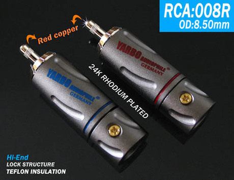 雅宝YARBO德国雅堡 RCA-008R自锁式发烧 镀铑白金 RCA端子 莲花头