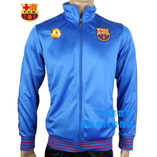 巴塞长袖训练服足球服外套 巴塞罗那秋冬夹克 男款球衣球迷版清仓
