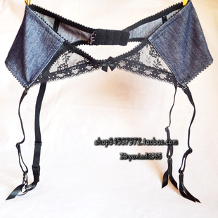 拆卸吊袜带欧美原单精品超宽柔软吊带袜腰封金属夹四钩可调节 包邮