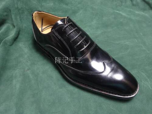 固特异男鞋手工皮鞋正装商务皮鞋尖头黑色真皮鞋牛皮底鞋定制鞋 - 封面