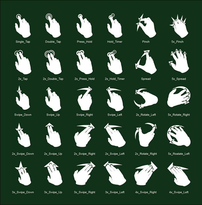 手势操作动作 移动端交互演示手势动作图标 ai格式矢量设计素材