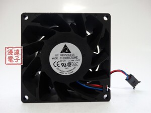 原装台达 8038 8cm暴力风扇 12V 2.34A TFB0812UHE四线散热风扇
