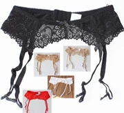 Bốn mùa nóng đen Garter Ren trong suốt Sexy đôi ngực cung Garter Kích thước mã - Nịt Tất