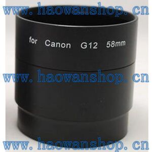 佳能G12 G10 G11 金属转接筒 Canon转接环 转58mm 黑色 两段式