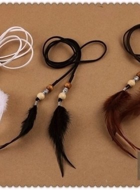 DY羽毛波洛复古挂件头绳