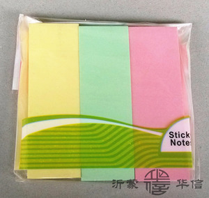 彩色三条便利贴 可粘便条纸留言贴 可撕N次贴便签 记事贴 76X25mm