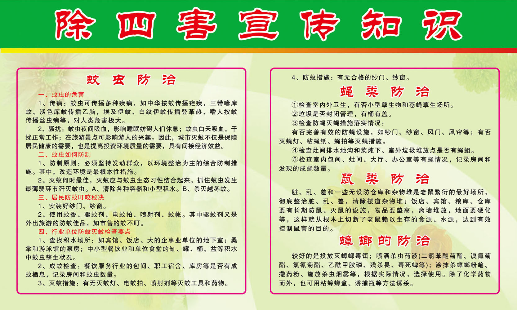 609海报印制海报展板素材946除四害宣传知识版面