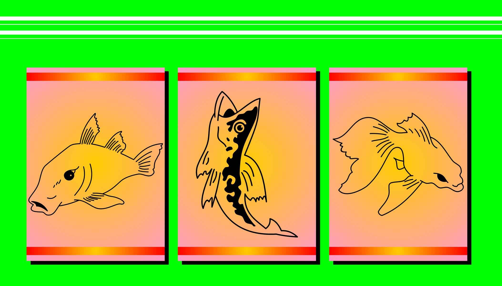 179素材贴挂画装饰画墙画挂画壁画534鱼系列鱼抽象 cdr海报印制