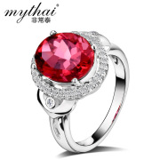 Thai female finger ruby ring 925 silver plated ring women''s Japanese and Korean fashion rings women jewelry