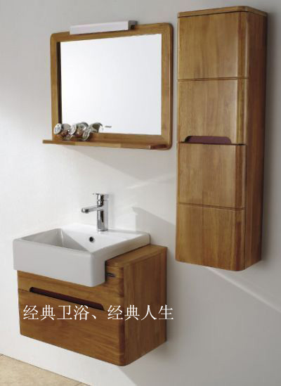 橡木欧式风洗脸盆卫浴柜