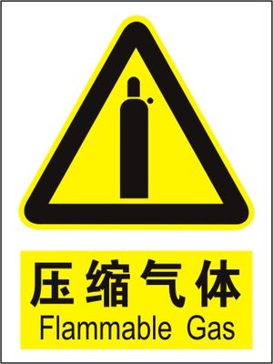 压缩气体警示牌安全标志牌警告注意小心注意消防墙贴标示牌定做