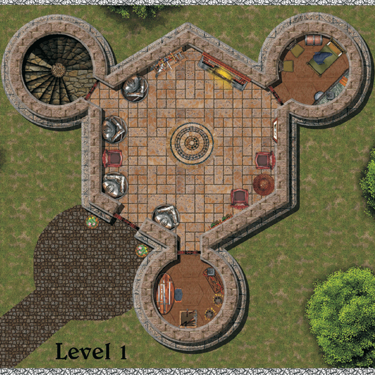 桌游驿站 dnd 龙与地下城 百老汇塔楼场景 trpg帷幕 跑团战棋定制