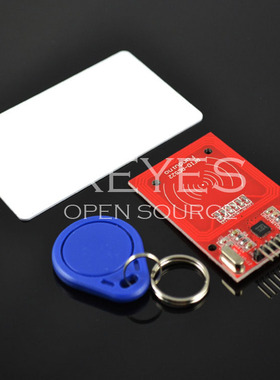 红色 焊接好弯针 RC522 RFID IC卡 送S50复旦卡、钥匙扣