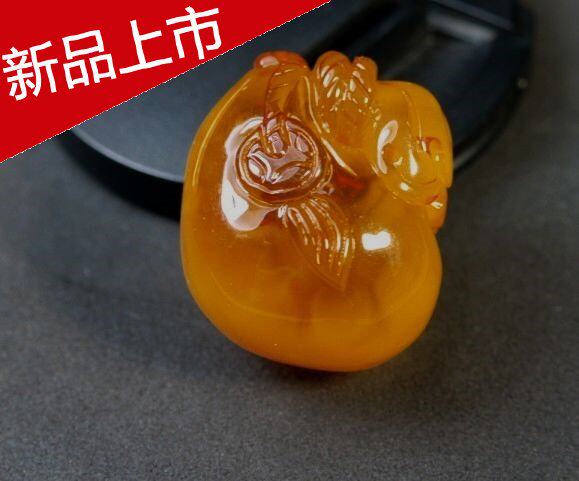 促销优惠天然琥珀老蜜蜡挂坠链珠虫珀胸针花朵吊坠原石项链雕件