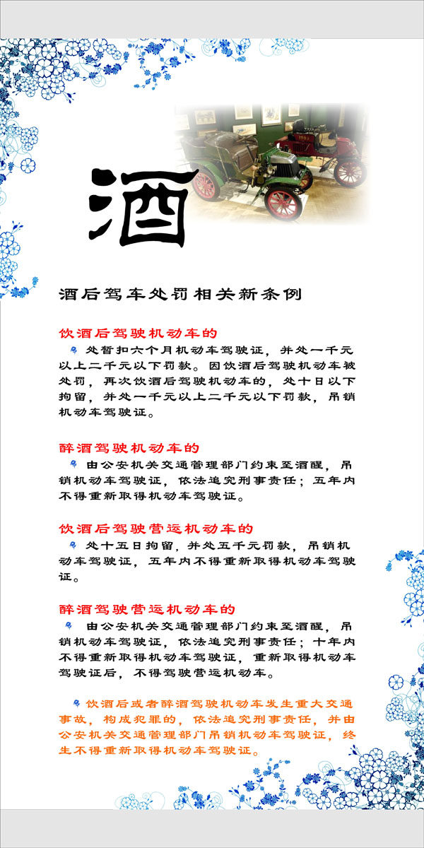 海报印制314条例海报展板素材117酒后驾车处罚相关新条例