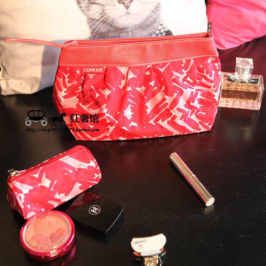 出口尾货 红色枫叶之情图案 唯美化妆包/收纳包