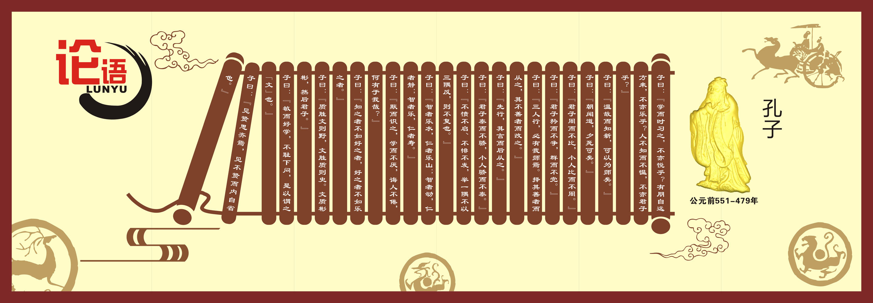 590海报印制海报展板素材837论语形象墙校园文化孔子语录