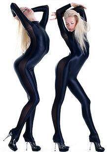 丝袜美姬 超弹力精品 全包紧身衣黑色 氨纶 薄款 纯色