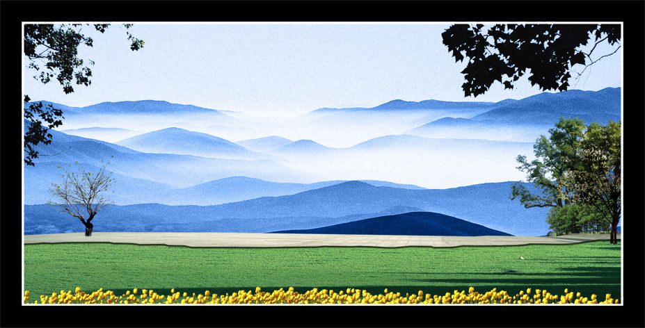 海报印制1大幅山水风景画中堂画壁画挂画装饰画106风景远山60,120