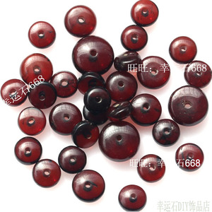 波罗的海天然血琥珀隔片隔珠算盘珠 DIY饰品材料手链蜜蜡散珠配件