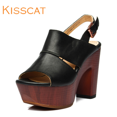 KISSCAT/kissing cat 2014 new female thick-bottomed Sandals platform high heel shoes K33114-02