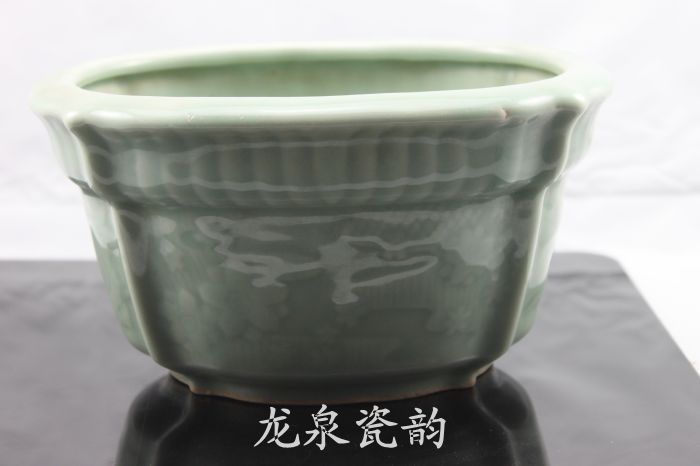 龙泉青瓷 国营青瓷瓷器  花盆图片
