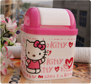 韩版helloKitty桌面家用纸巾筒迷你小号垃圾桶小型垃圾筒简约茶几