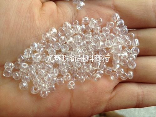 DIY米珠 玻璃透明油光米珠2mm/3mm/3.6mm米珠 服装婚纱辅料