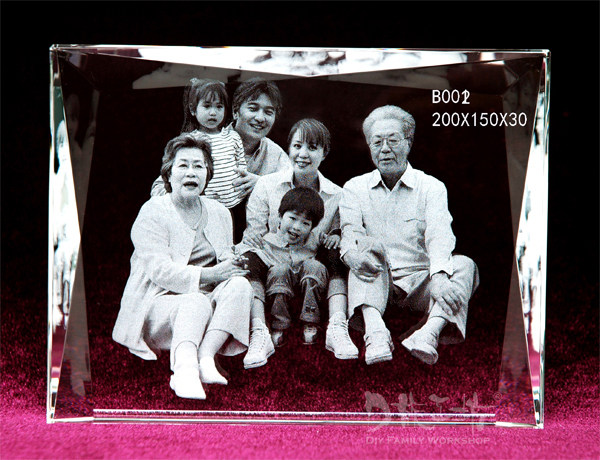 水晶内雕照片定制/定做相片雕刻/个性创意生日礼物/情人节/送长辈