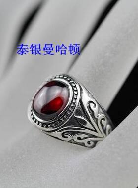 泰银 925纯银 曼谷银 手工银 优化石榴石戒指18，20