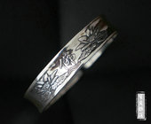 99足银男女款 手镯 六字真言心经开口实心做旧新年礼物送朋友长辈