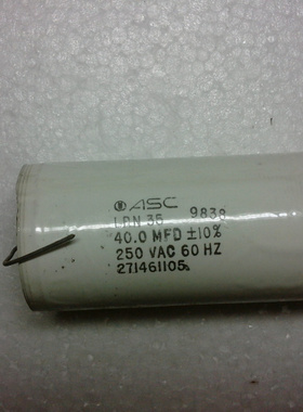 美国 ASC 黑头轴向薄膜电容 250V 40UF 直流达400V以上