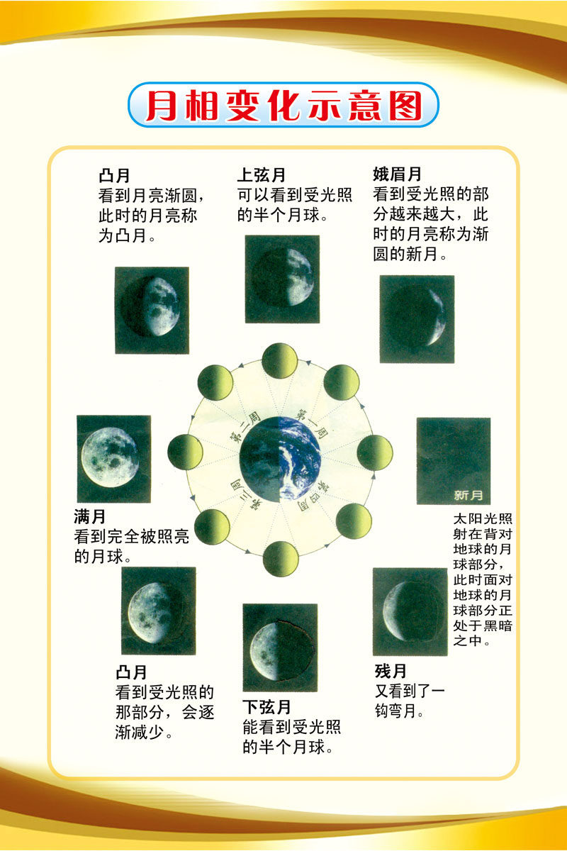 569海报印制海报展板素材411月相变化示意图