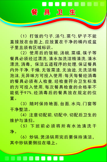 613海报印制海报展板素材963食堂餐厅餐具工卫生制度-封面