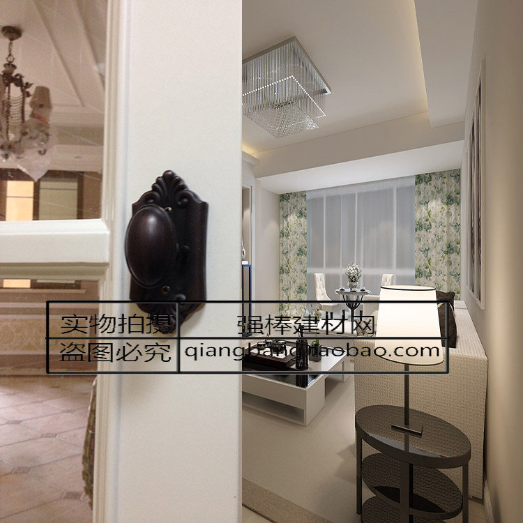 黑色圆球实心隐形门锁/单面背景墙暗门拉手/实心全铜仿古黑背景锁