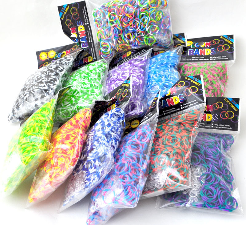 新款八段彩虹织机编手链橡皮筋补充包rainbow loom rubber bands