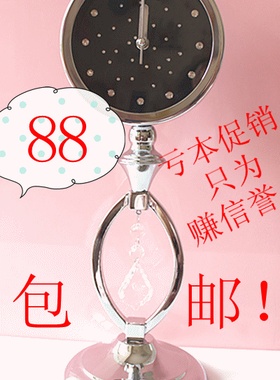 包邮座钟客厅创意时尚简约正品时来运转不锈钢黑色面座钟太阳机芯