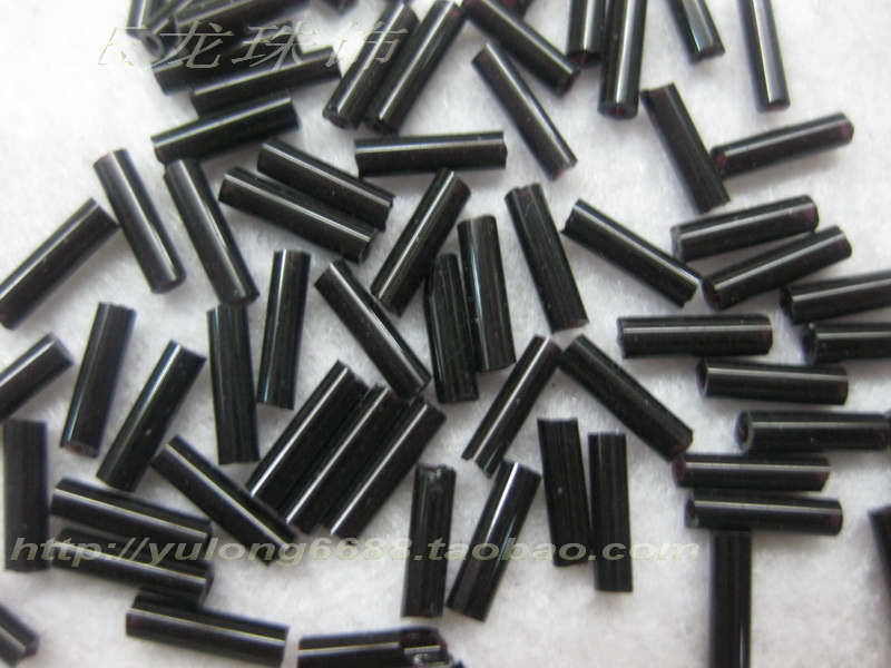 diy黑色玻璃腰带婚纱辅料管珠