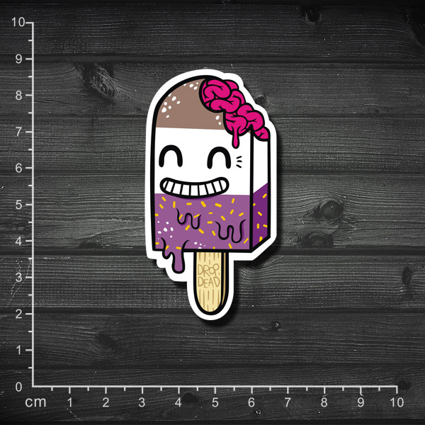 单张 drop dead 脑浆雪糕 重口味 恶搞 滑板贴纸 箱贴 笔记本贴纸