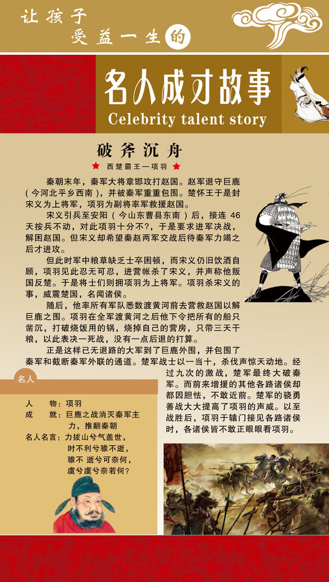 572海报印制海报展板素材584项羽简介绍名人名言格言