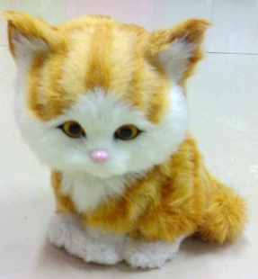 送儿童可爱玩具生日礼物大头猫钱罐 会叫仿真猫家居