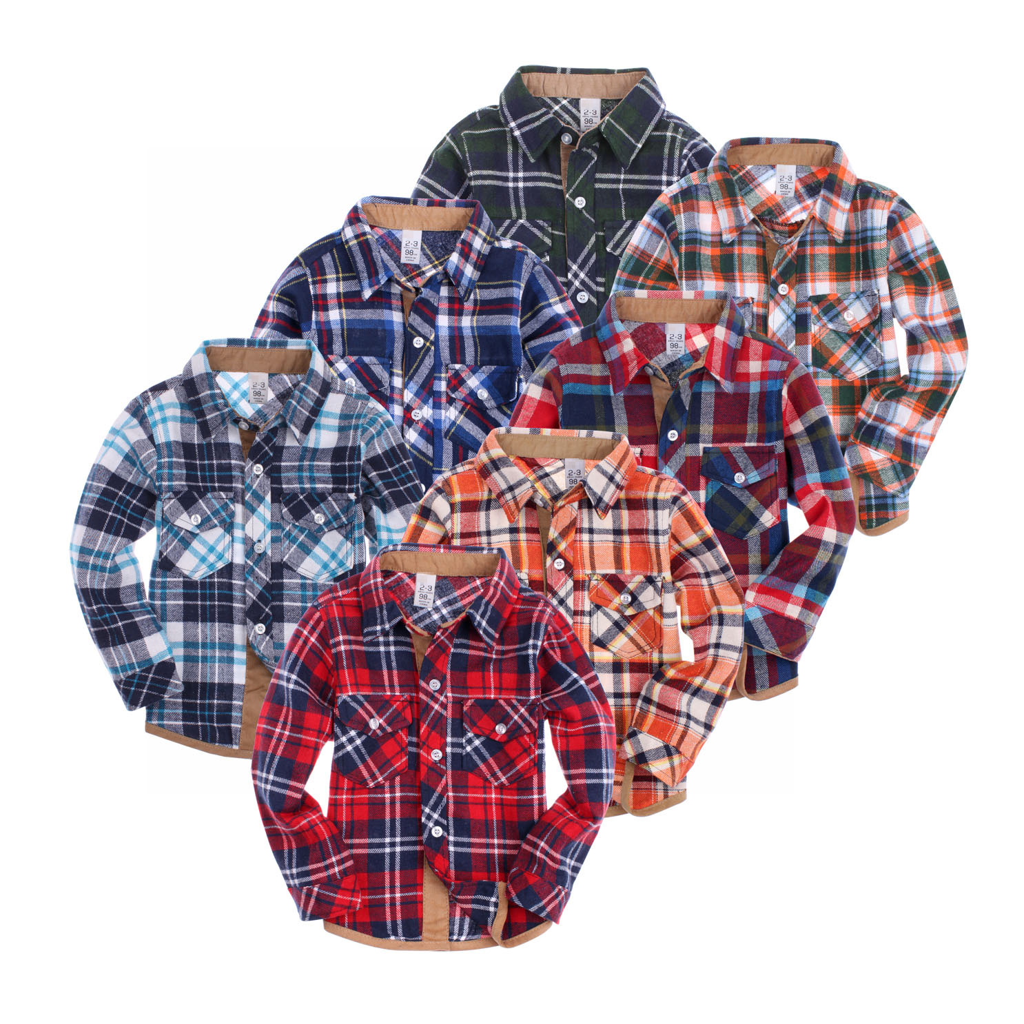 Chemise garcon à manche longue en flanelle - Ref 2079307 Image 1