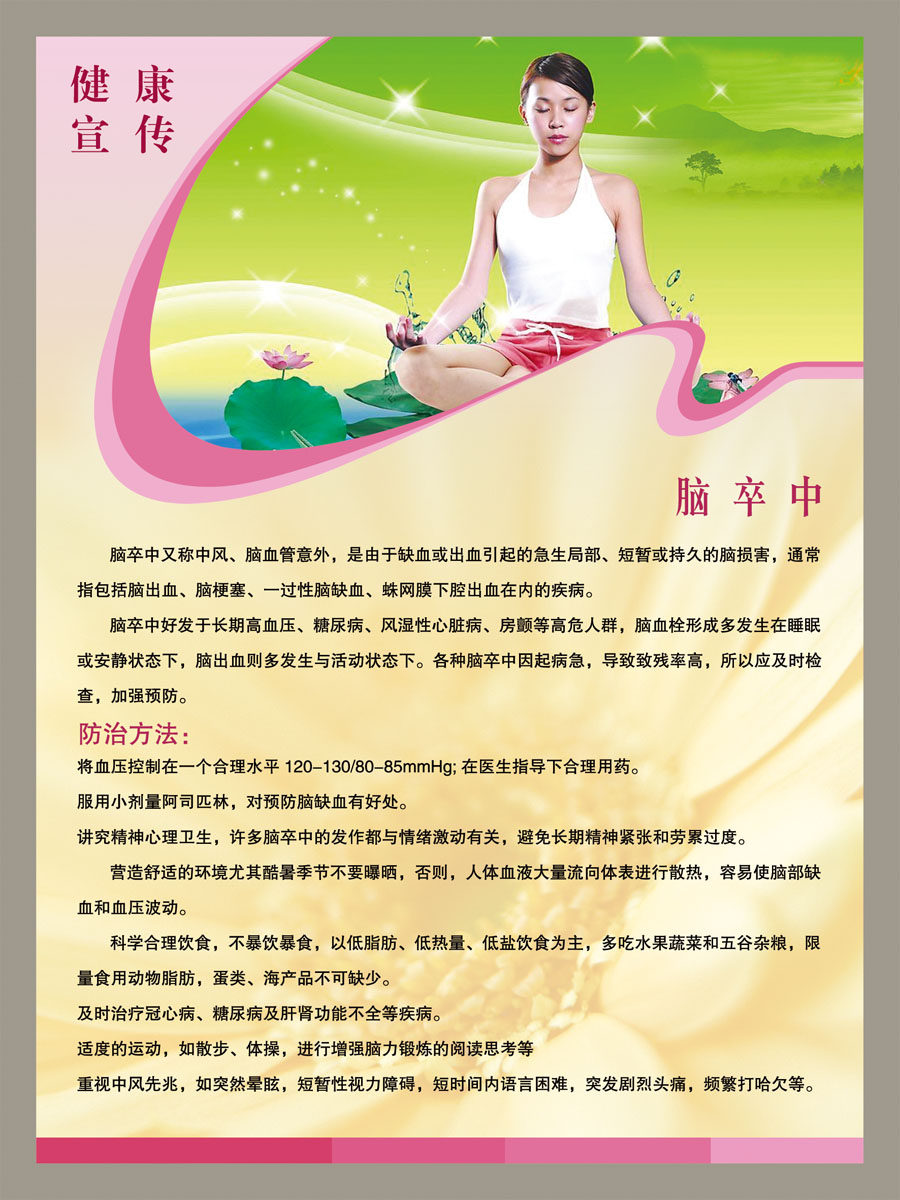 海报印制210海报展板素材(制作)5726健康宣传脑卒中
