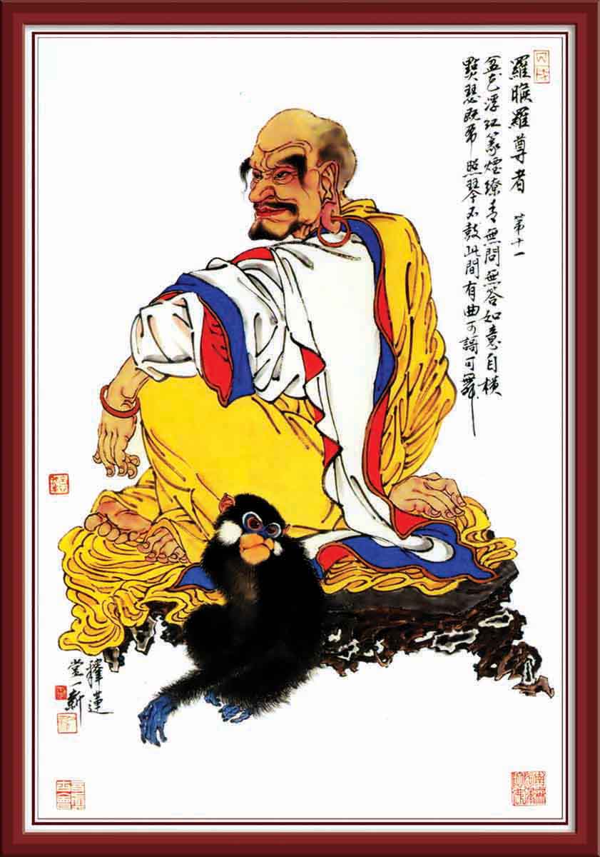 海报印制205壁画挂画装饰画素材50十八罗汉图片墙画装饰画