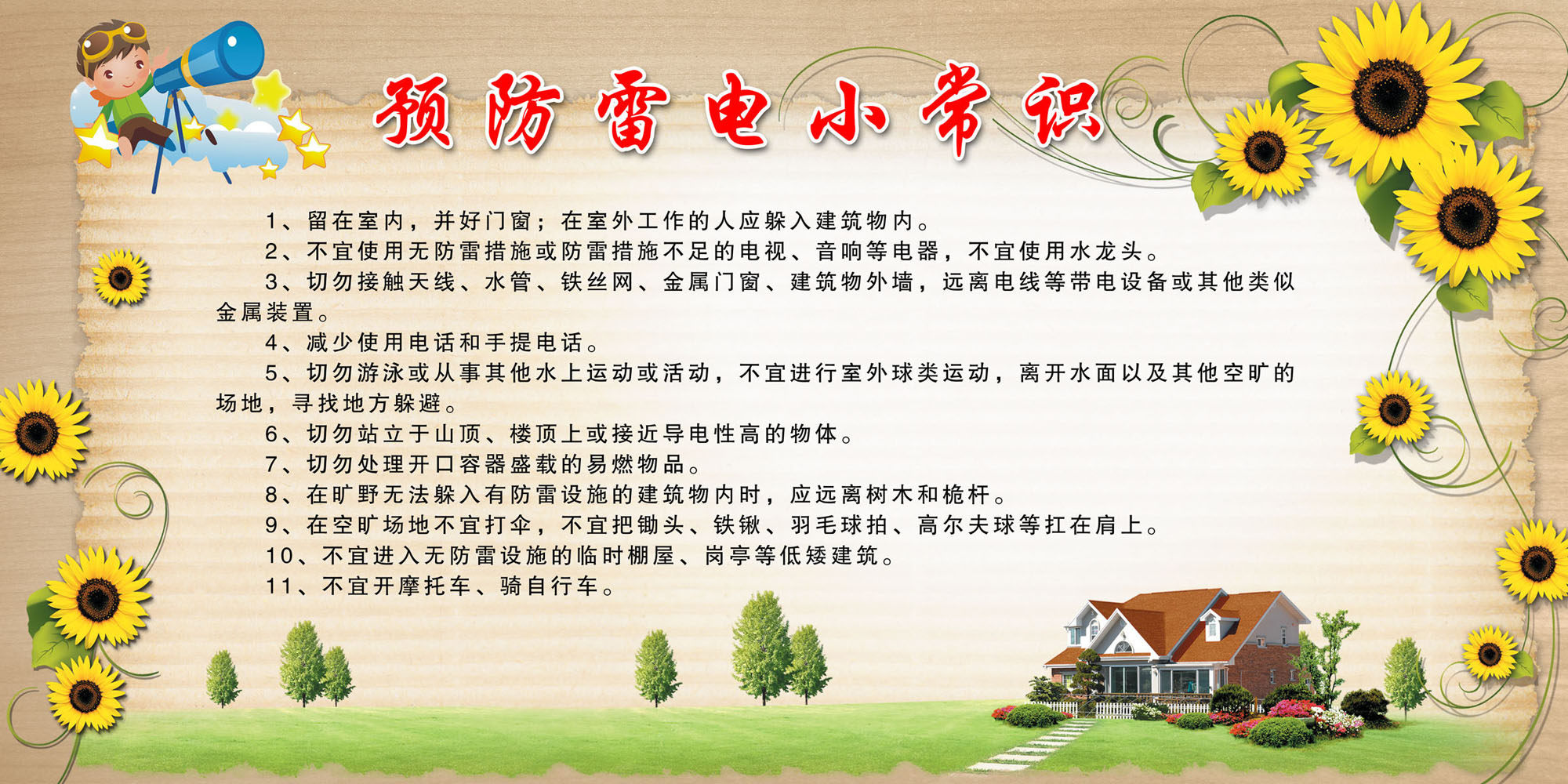 695海报印制海报展板素材964防雷电小常识