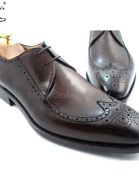 ci'e(其艾)德比布洛克Full-brogue皮底男士商务休闲皮鞋手工定制