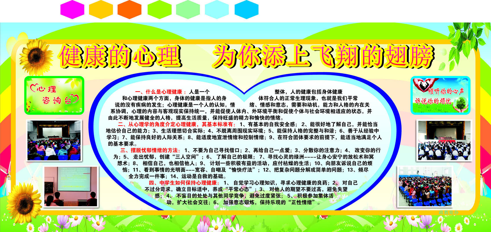 646海报印制海报展板素材567心理健康标准情绪方法中学生学校