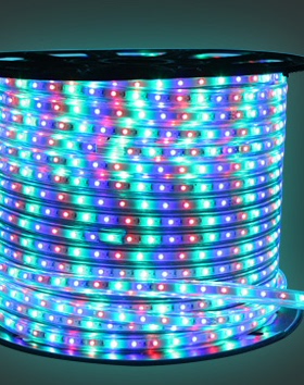 LED灯带 3528贴片灯条 客厅吊顶超高亮220V高压防水霓虹七彩光带