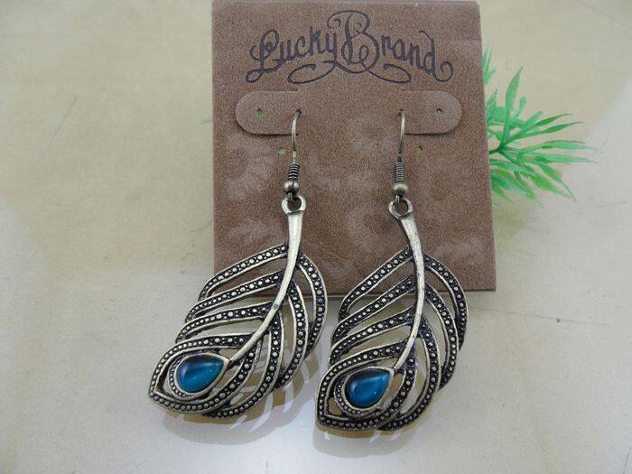 饰尚 图片品牌 羽毛耳环(无纸卡) 欧美原单g1*5nm