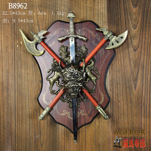 墙 挂件 电视古罗马兵人模型 工艺盔甲铠甲 原创设计 欧式装饰